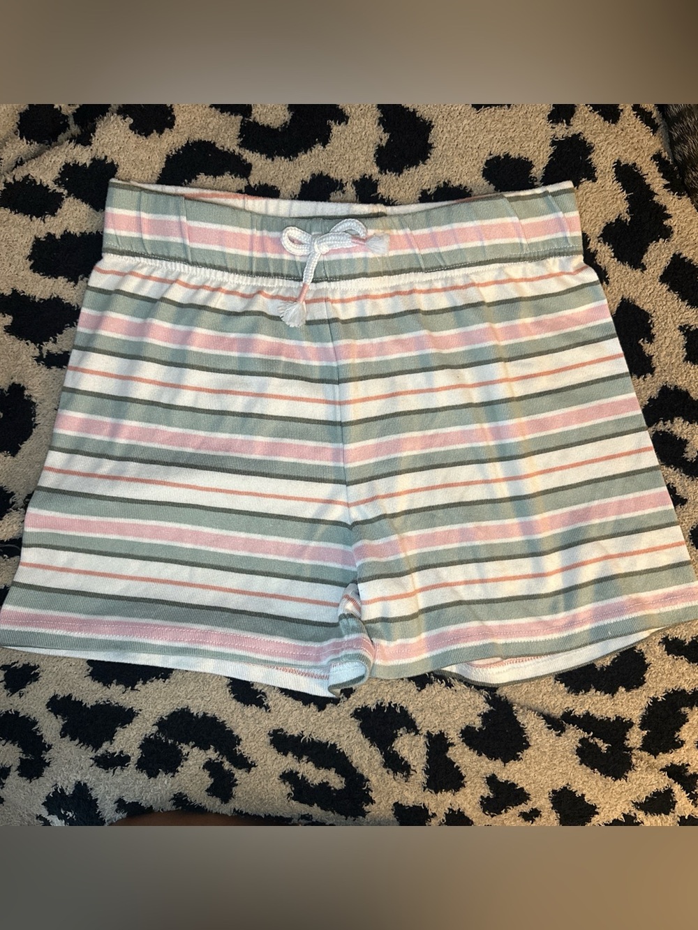 Super Soft Striped Pastel Lounge Shorts with Drawstring